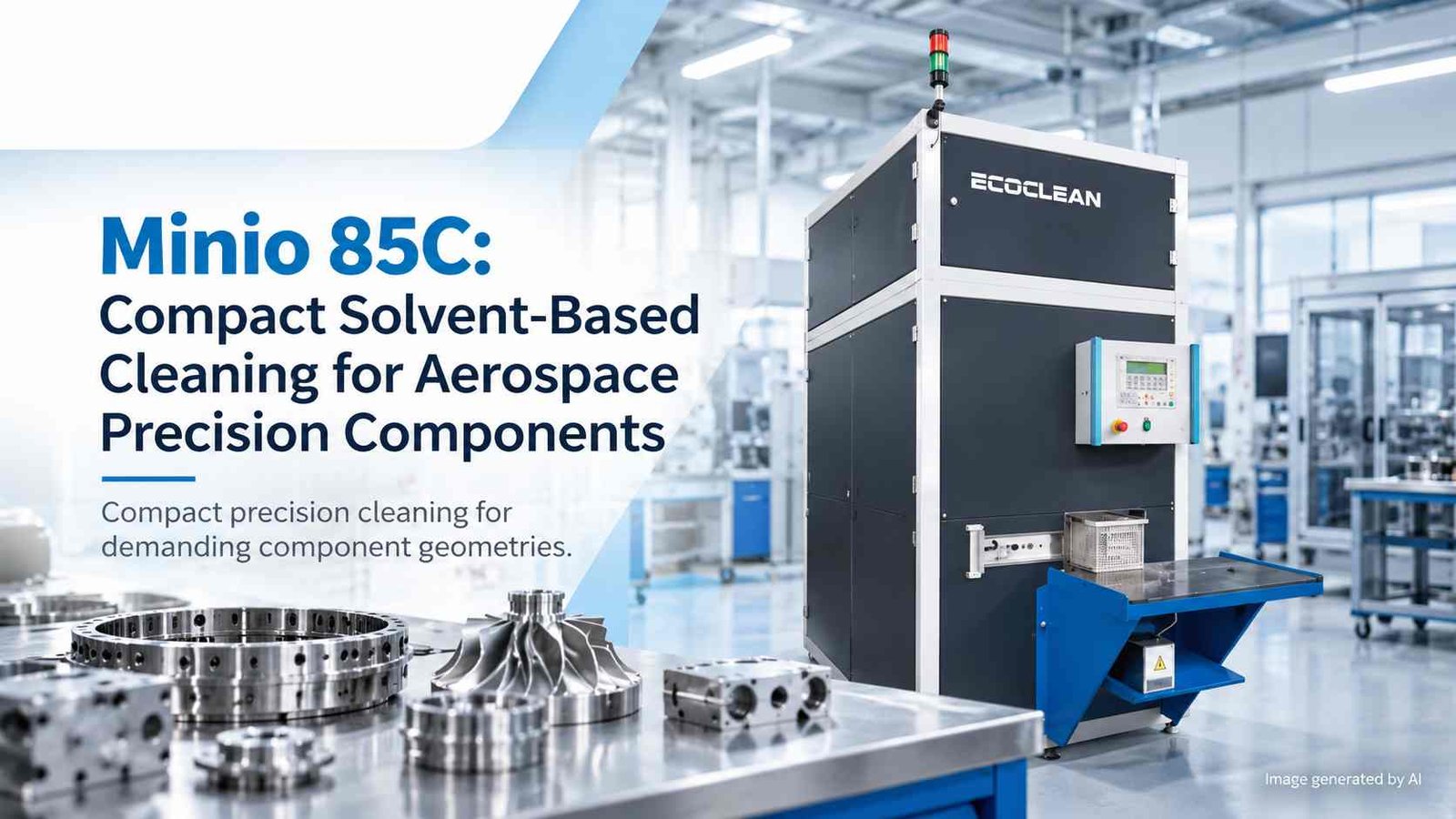 Minio 85C Compact Solvent-Based Cleaning for Aerospace Precision Components - Ecoclean India